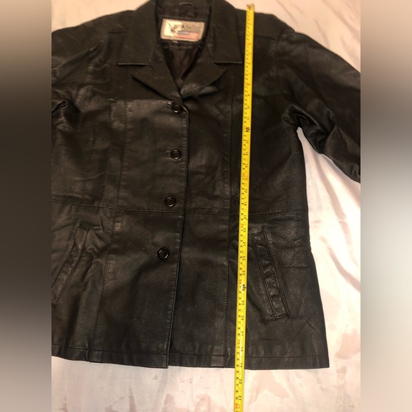 Women's Black Leather Jacket 2XL - Picture 6 of 16